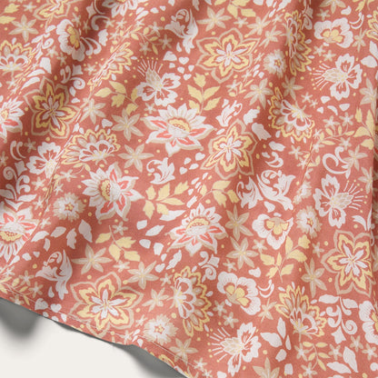 Sunset Floral Print Rayon Dress Pink