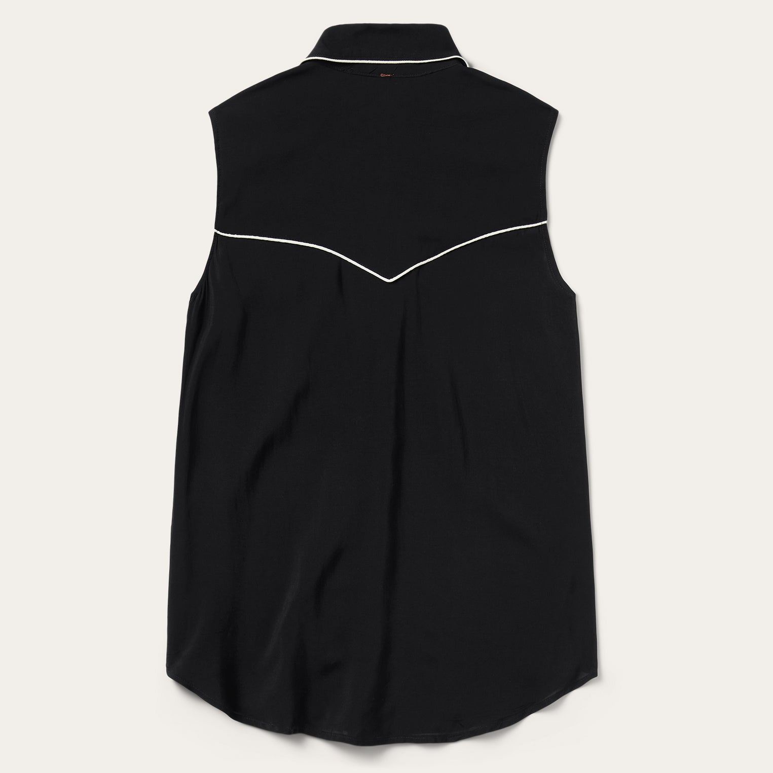 Black Sleeveless Western Shirt Black