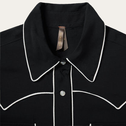 Black Sleeveless Western Shirt Black