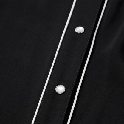 Black Sleeveless Western Shirt Black