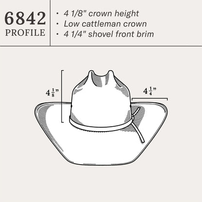 Thunder 10X Straw Cowboy Hat Ivory Gray