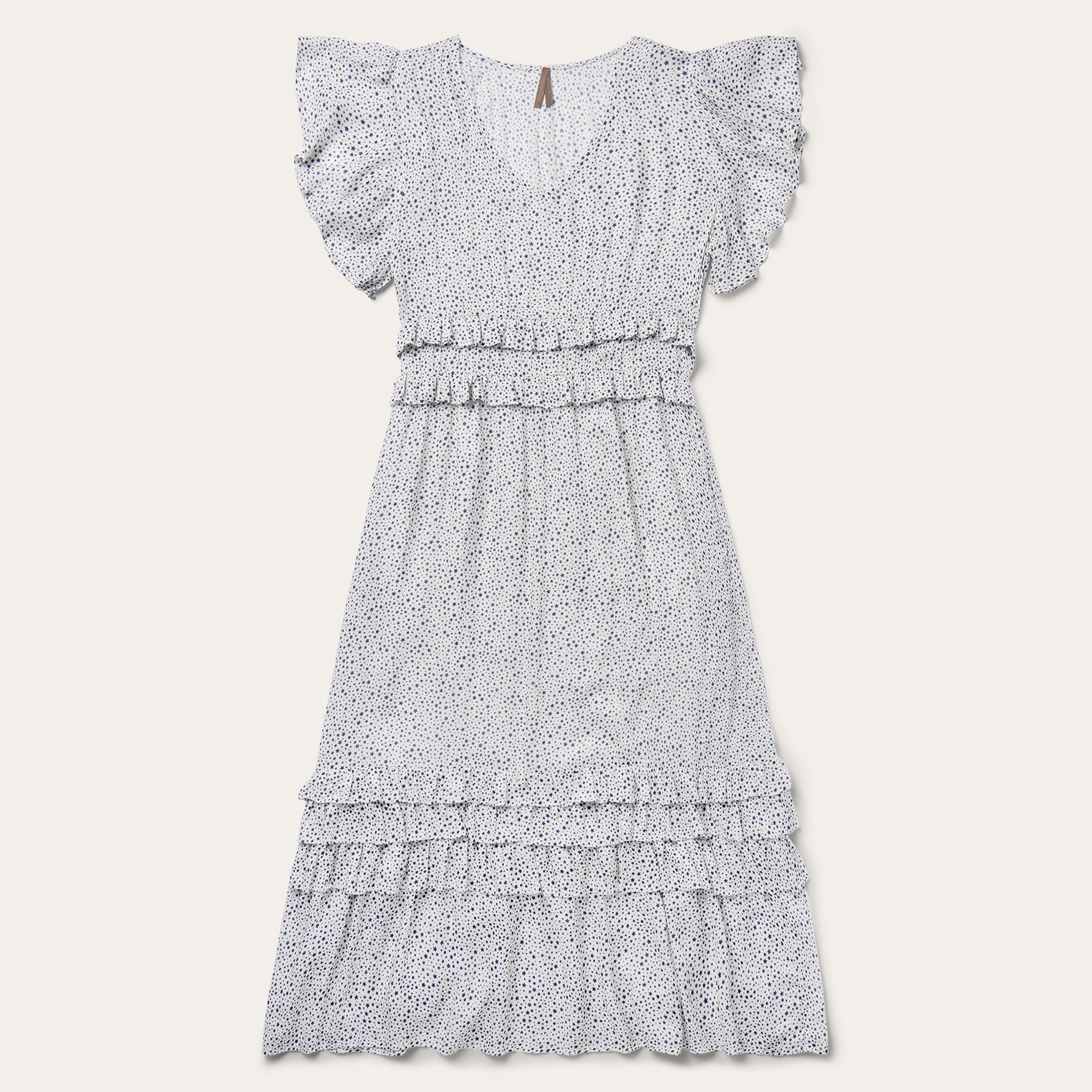 Stars Print Dress White