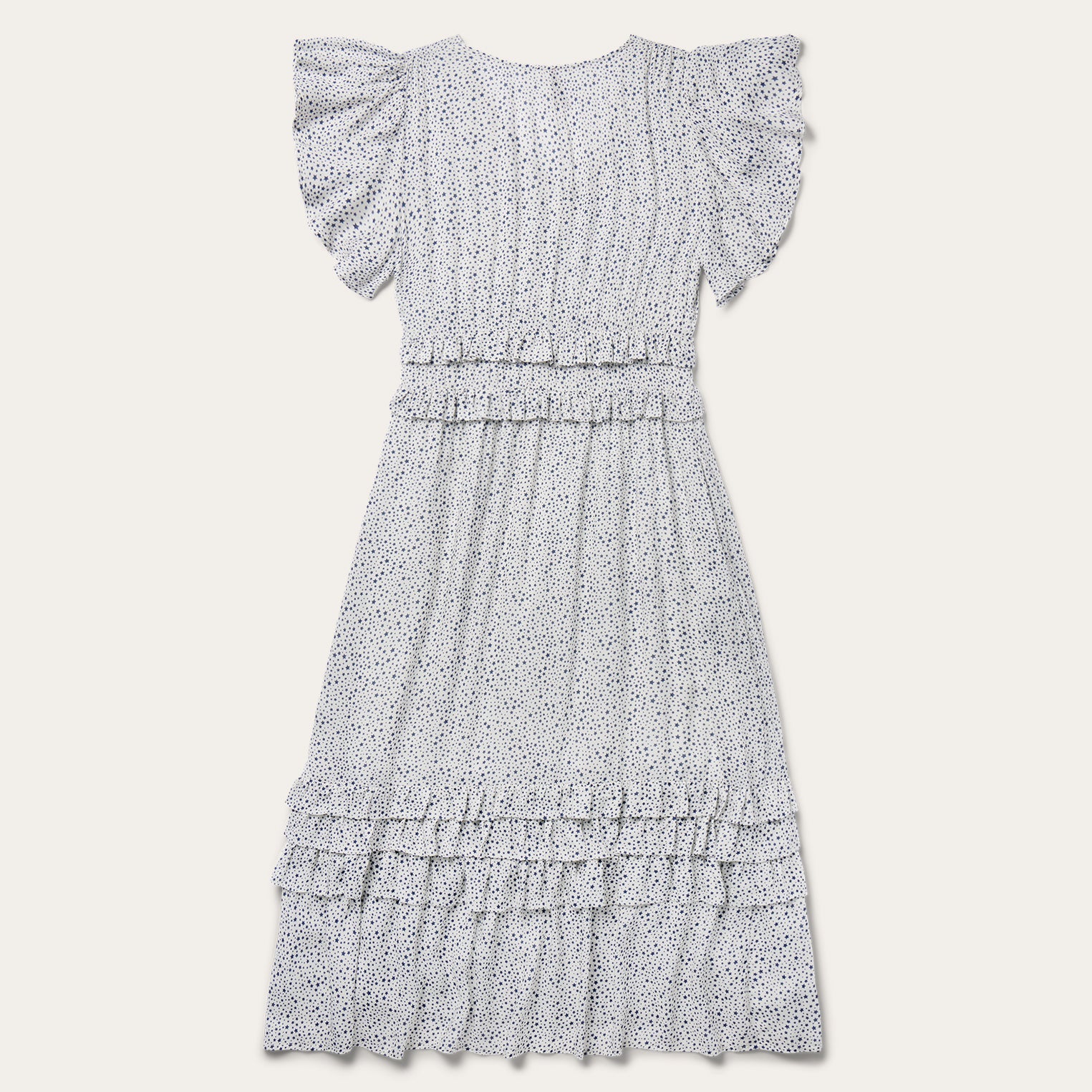 Stars Print Dress White