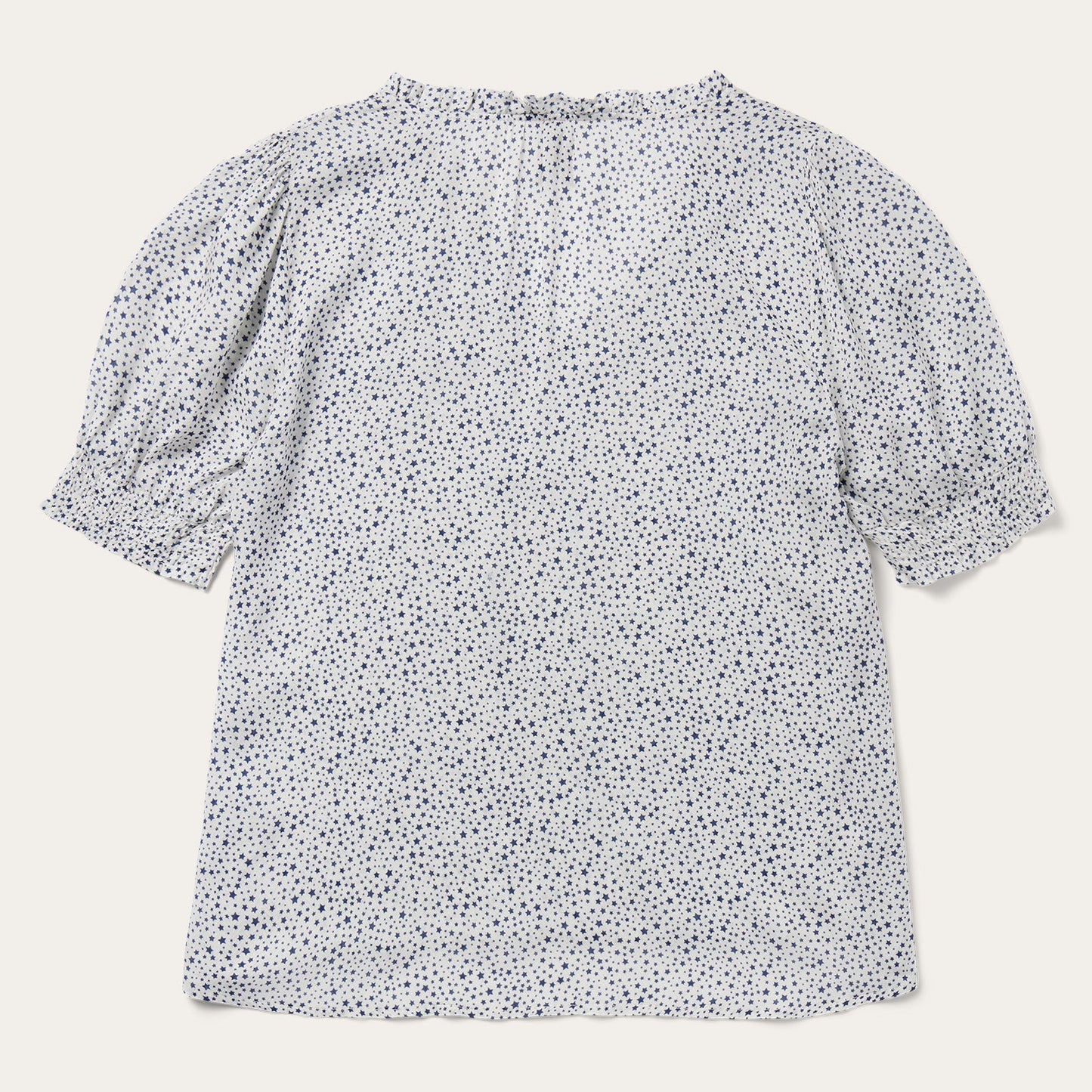 Stars Print Peasant Blouse White