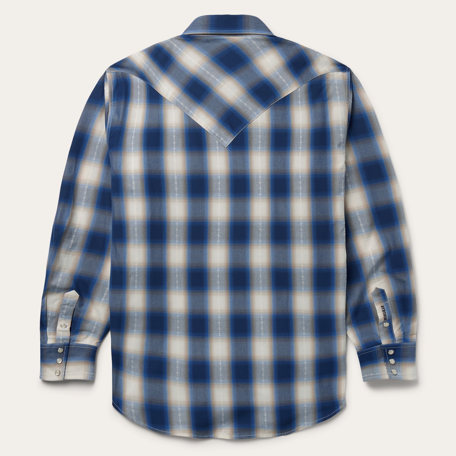 Blue Ombre Plaid Western Shirt Blue
