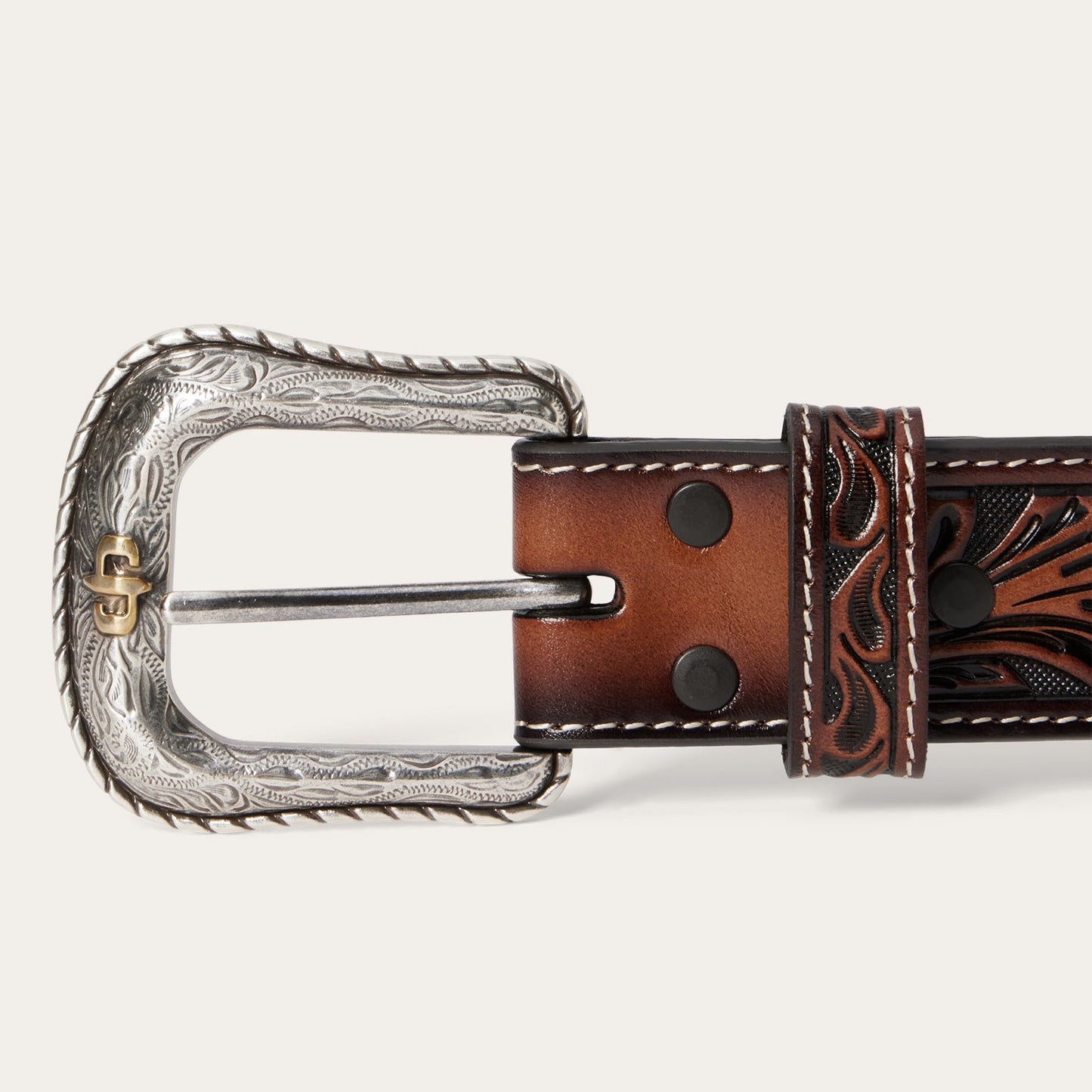 Tooled Belt Dark Brown