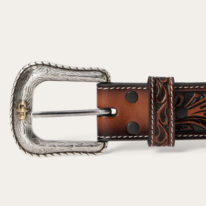 Tooled Belt Dark Brown