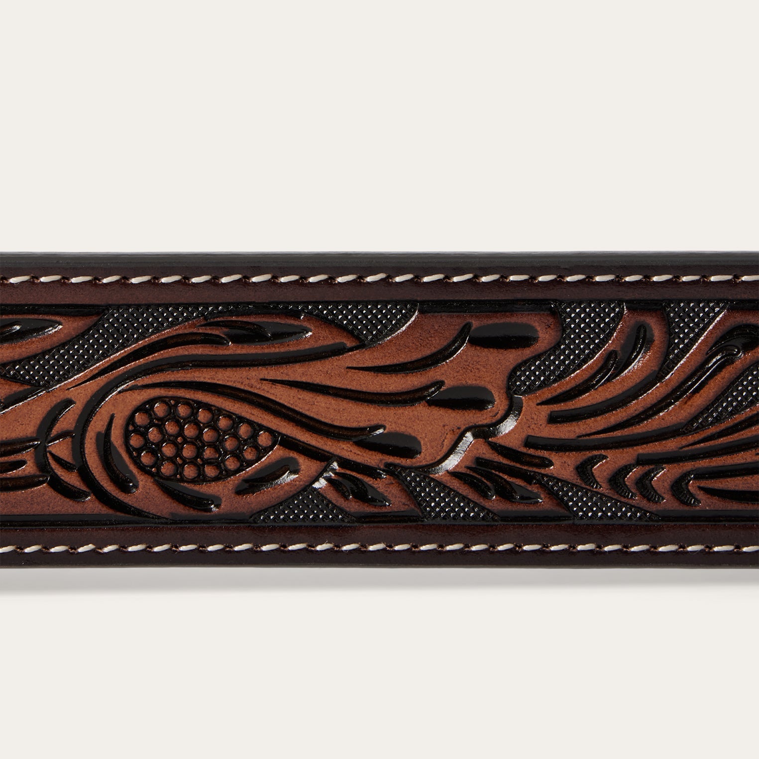 Tooled Belt Dark Brown