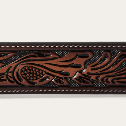 Tooled Belt Dark Brown