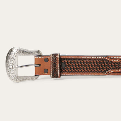 Western Icons Tooled Belt Cognac