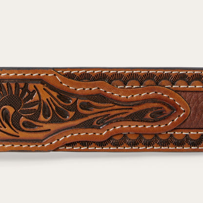 Tooled Tab Belt Cognac