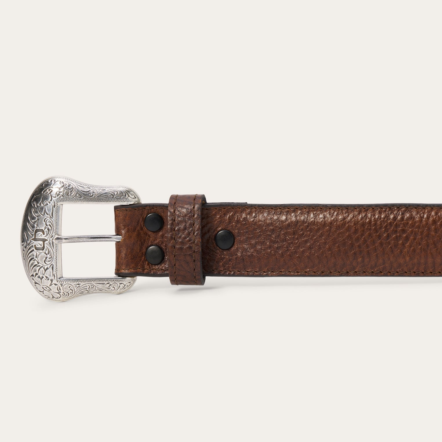 Bison Leather Concho Belt Hazelnut Bison