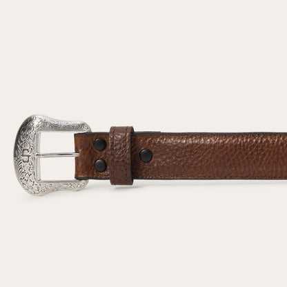 Bison Leather Concho Belt Hazelnut Bison