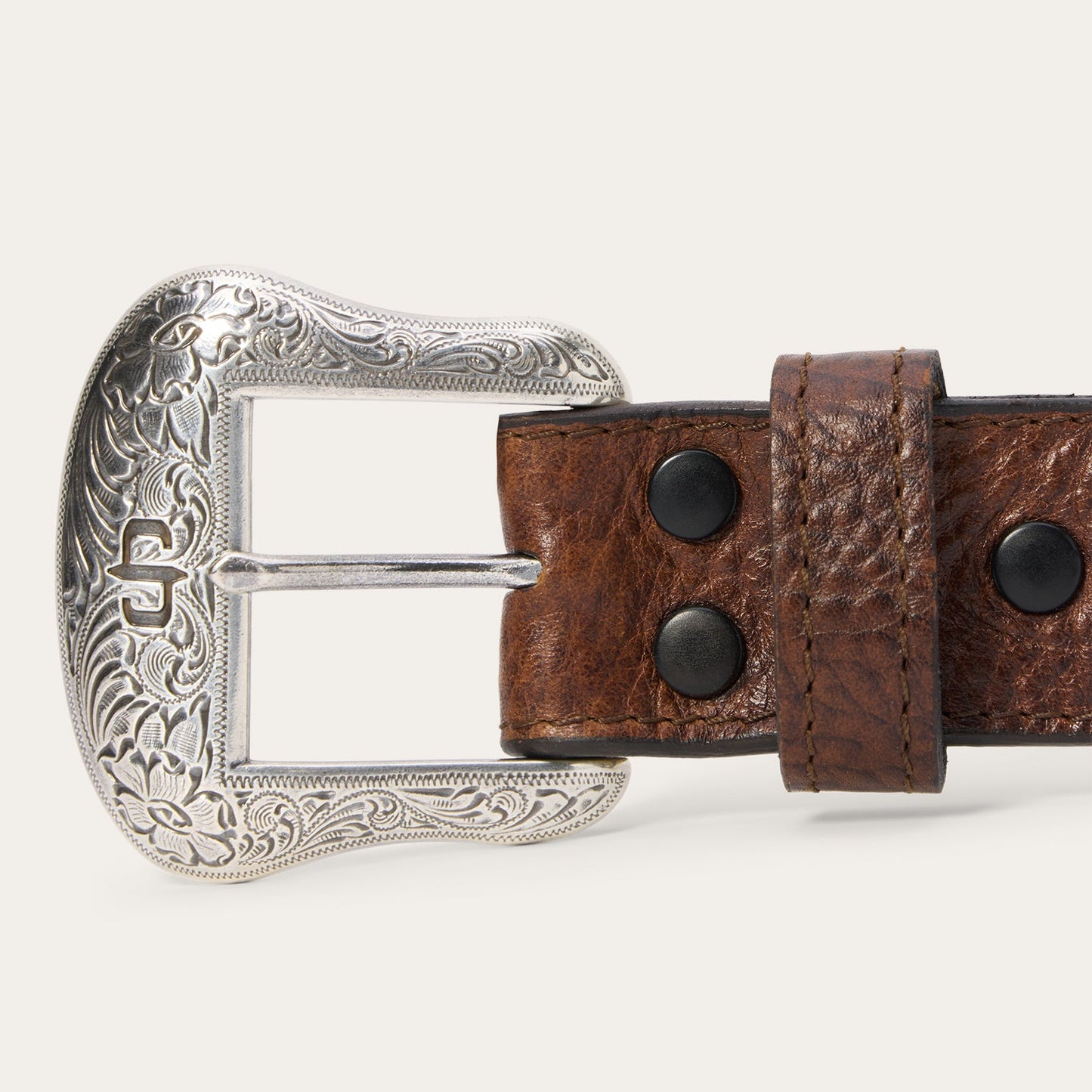 Bison Leather Concho Belt Hazelnut Bison