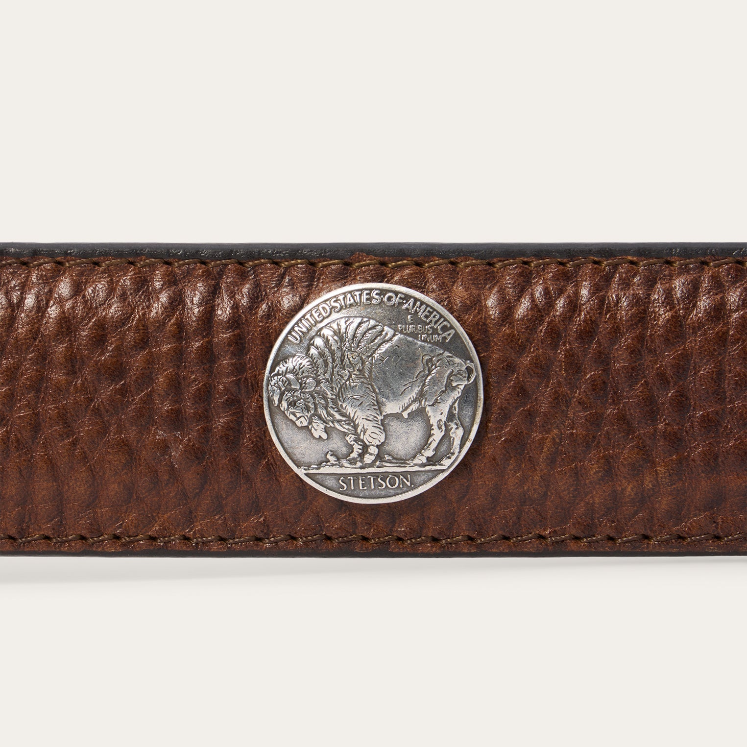 Bison Leather Concho Belt Hazelnut Bison