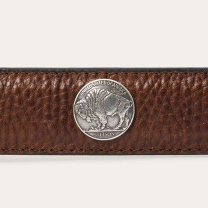 Bison Leather Concho Belt Hazelnut Bison