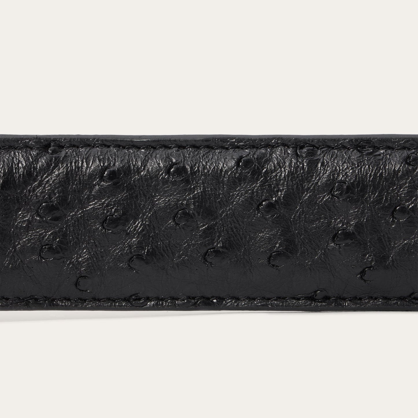 Ostrich Western Tab Belt Black
