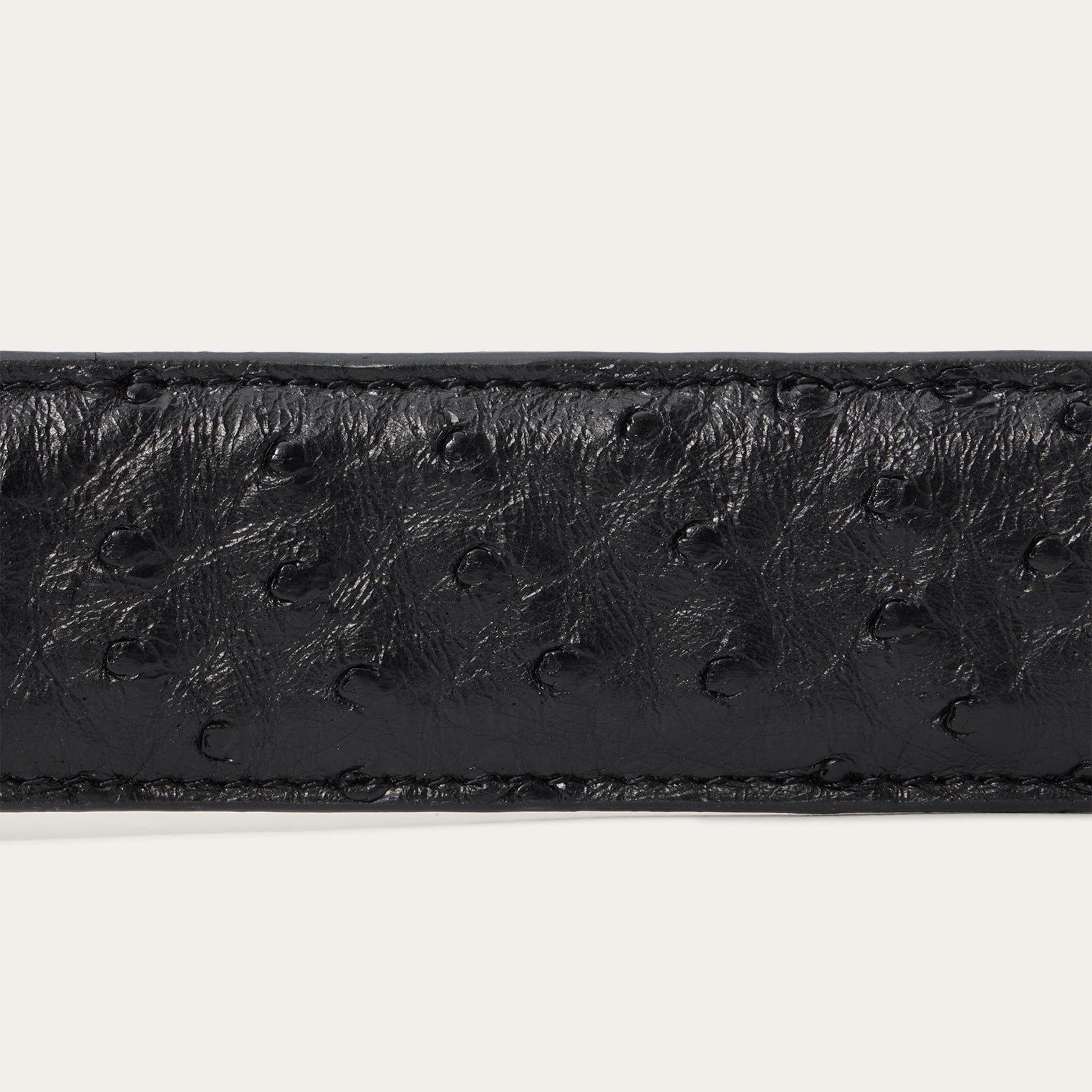 Ostrich Western Tab Belt Black