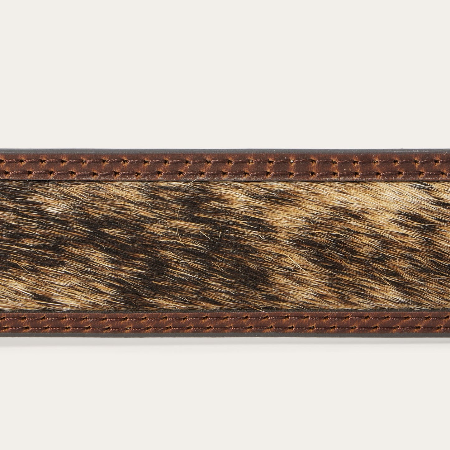 Hair-on-Hide Tooled Tab Belt Vintage/Brown
