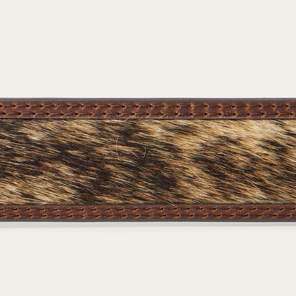 Hair-on-Hide Tooled Tab Belt Vintage/Brown