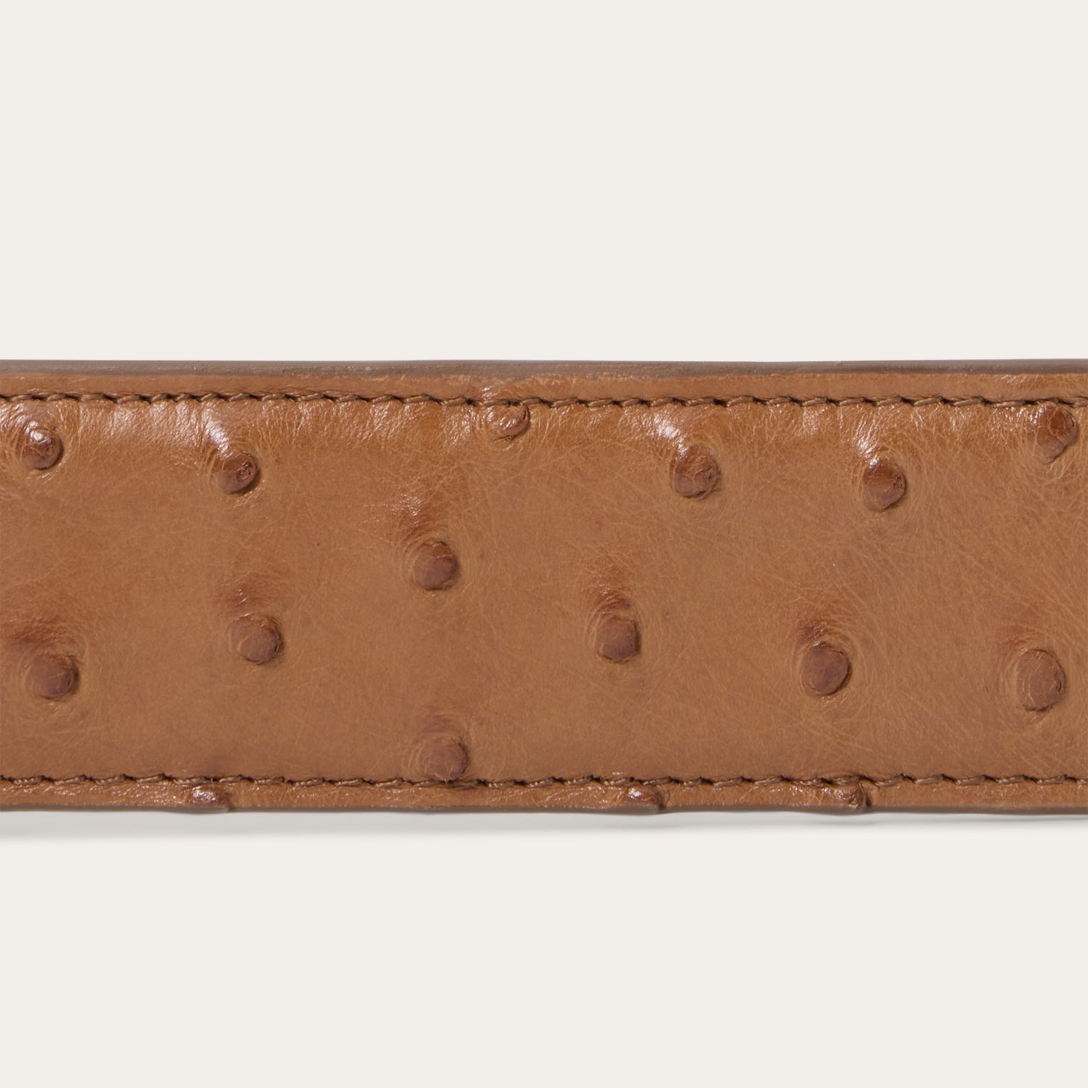 Ostrich Western Tab Belt Antique Cognac