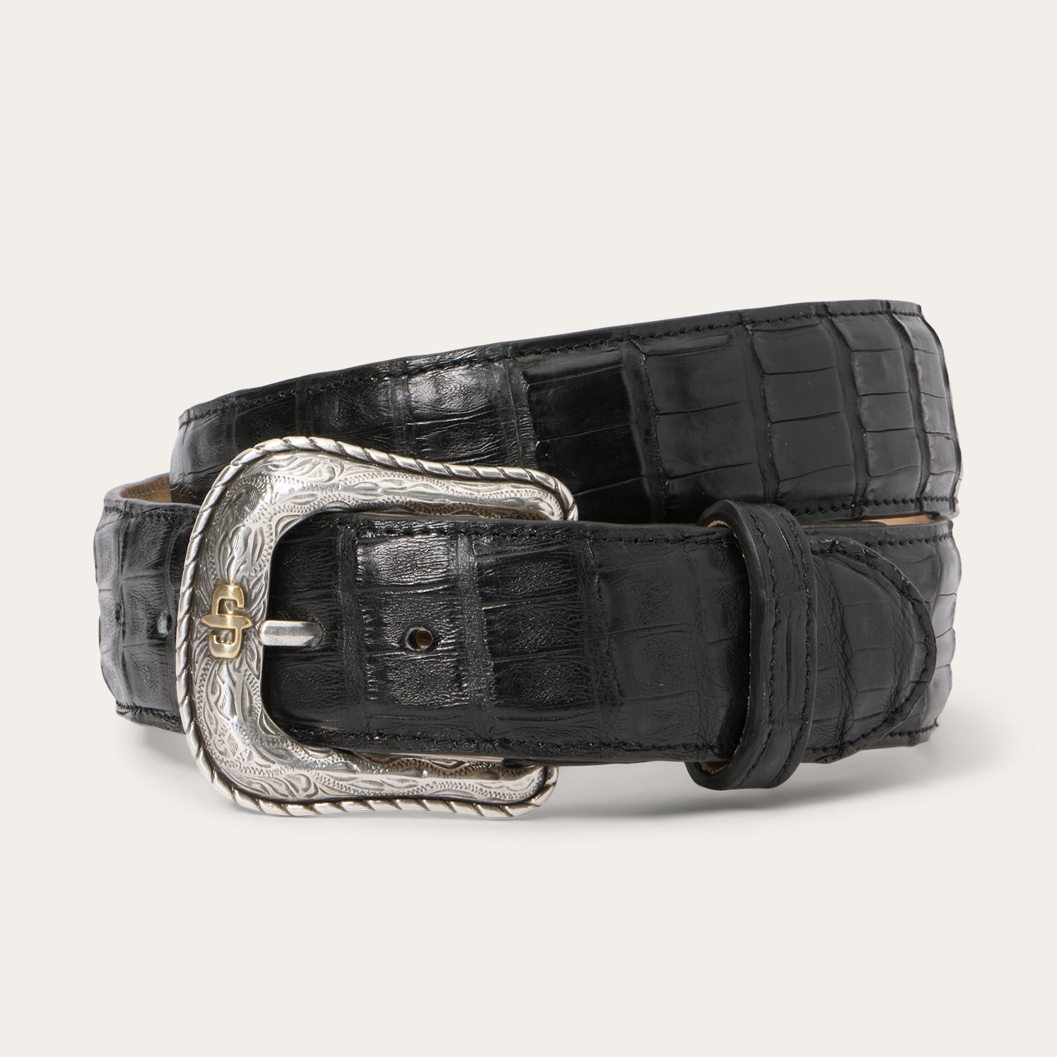 Caiman Western Tab Belt Black Classic