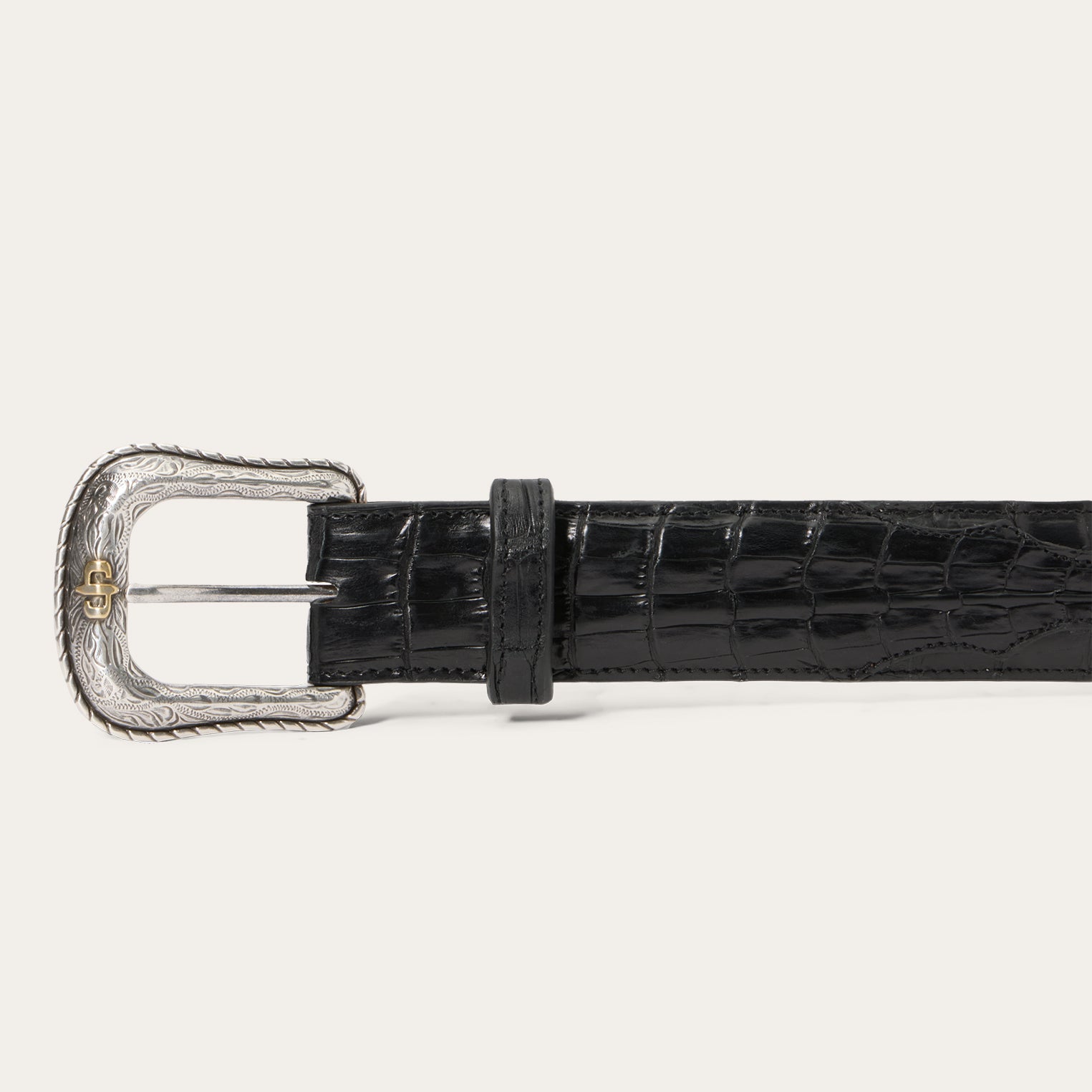 Caiman Western Tab Belt Black Classic