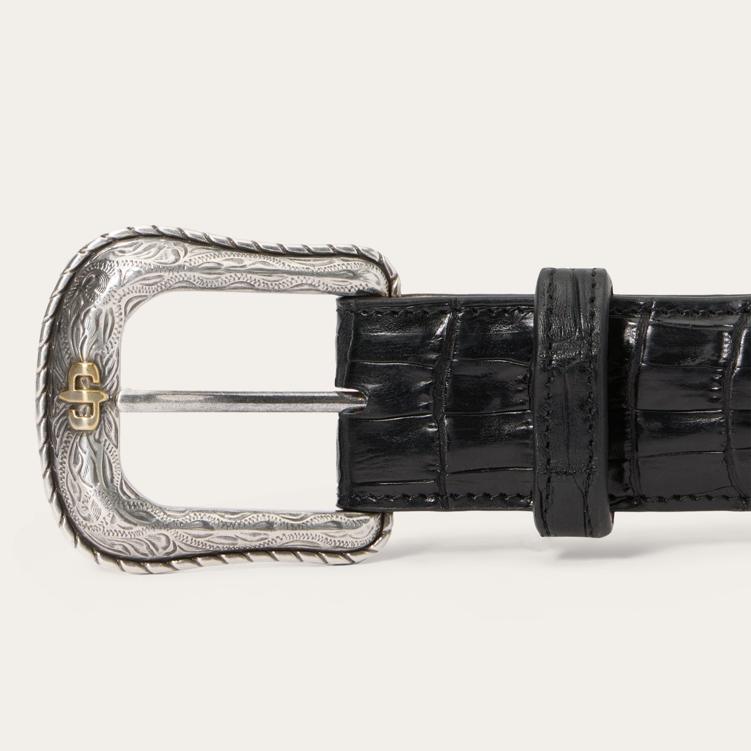 Caiman Western Tab Belt Black Classic