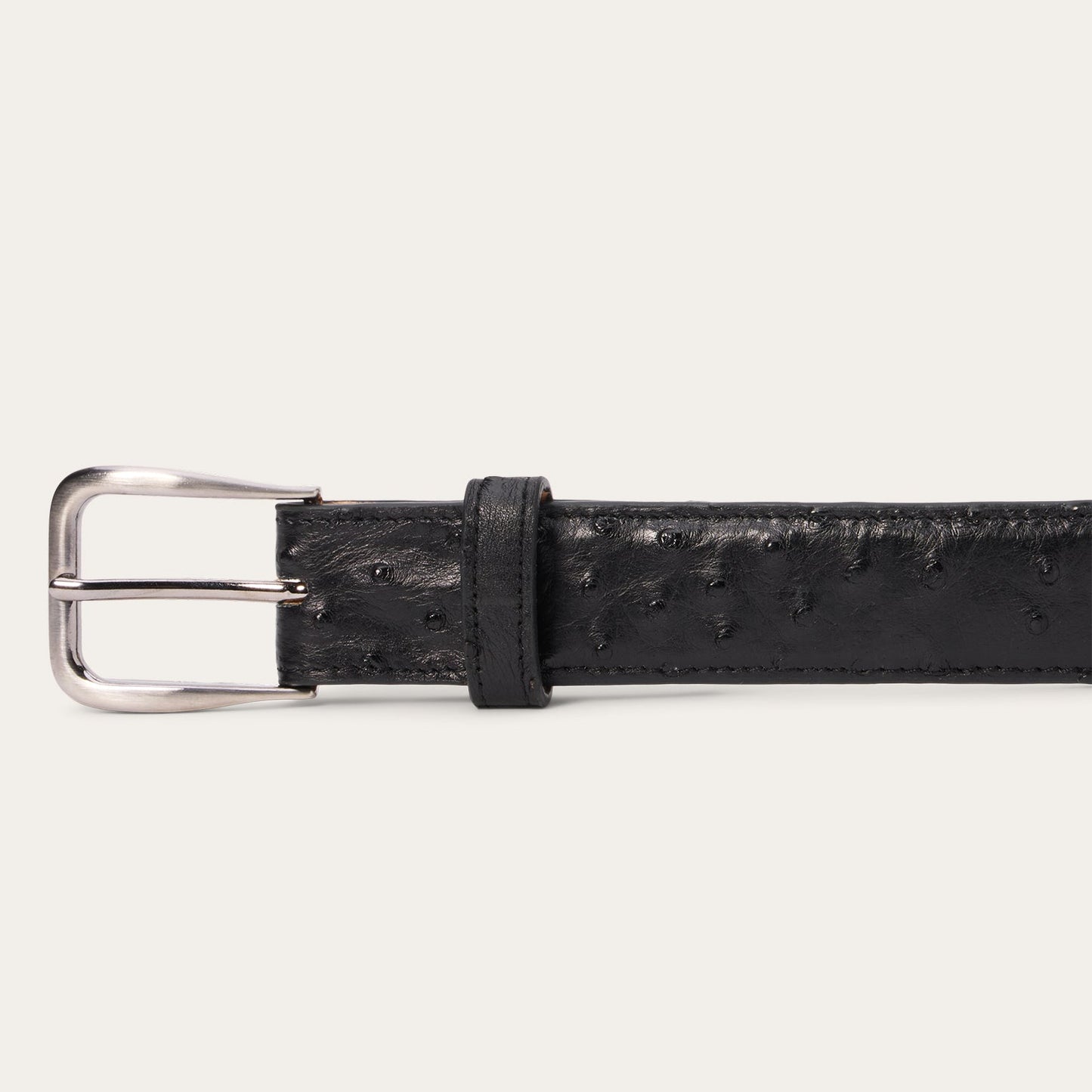 Ostrich Western Tab Belt - 1 1/4" Width Black Classic