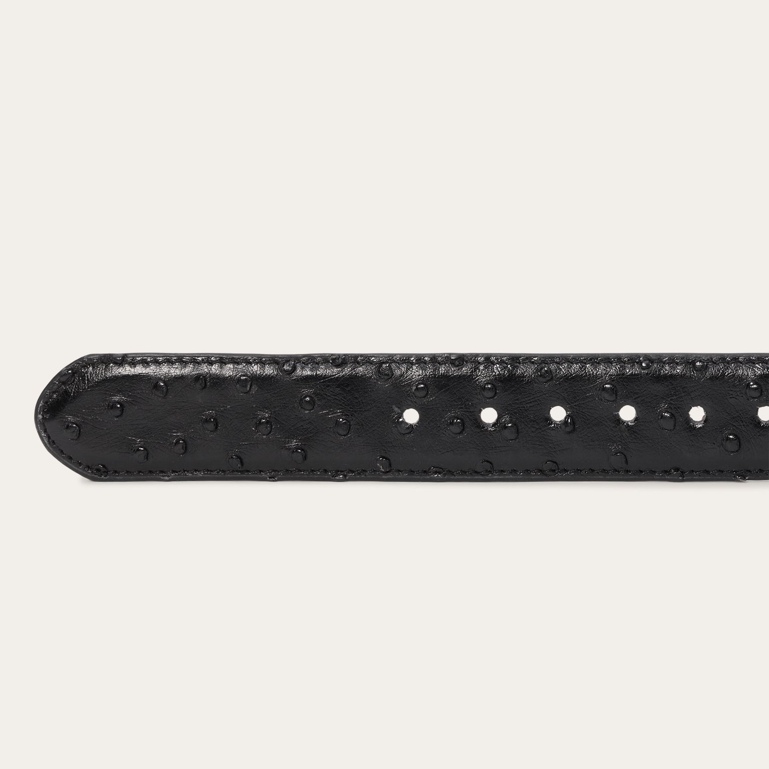 Ostrich Western Tab Belt - 1 1/4" Width Black Classic