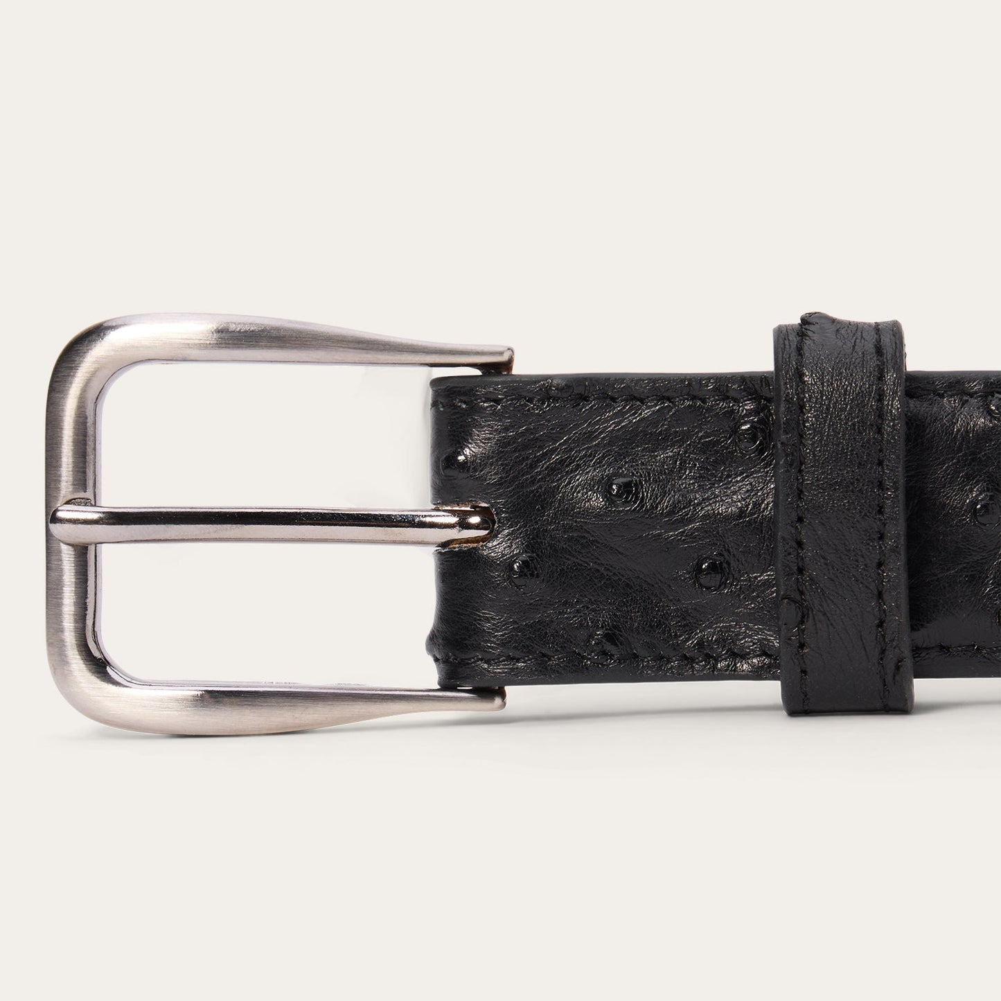 Ostrich Western Tab Belt - 1 1/4" Width Black Classic