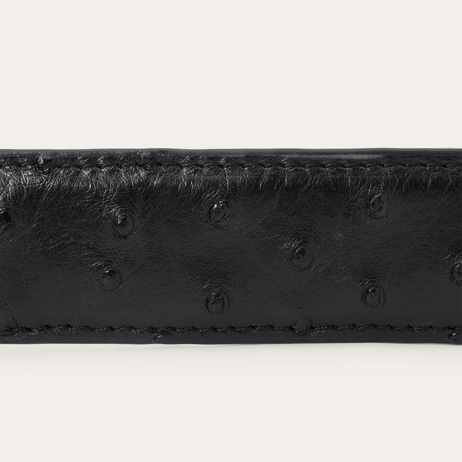 Ostrich Western Tab Belt - 1 1/4" Width Black Classic