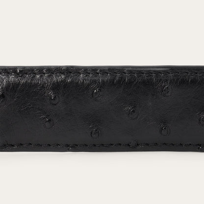Ostrich Western Tab Belt - 1 1/4" Width Black Classic
