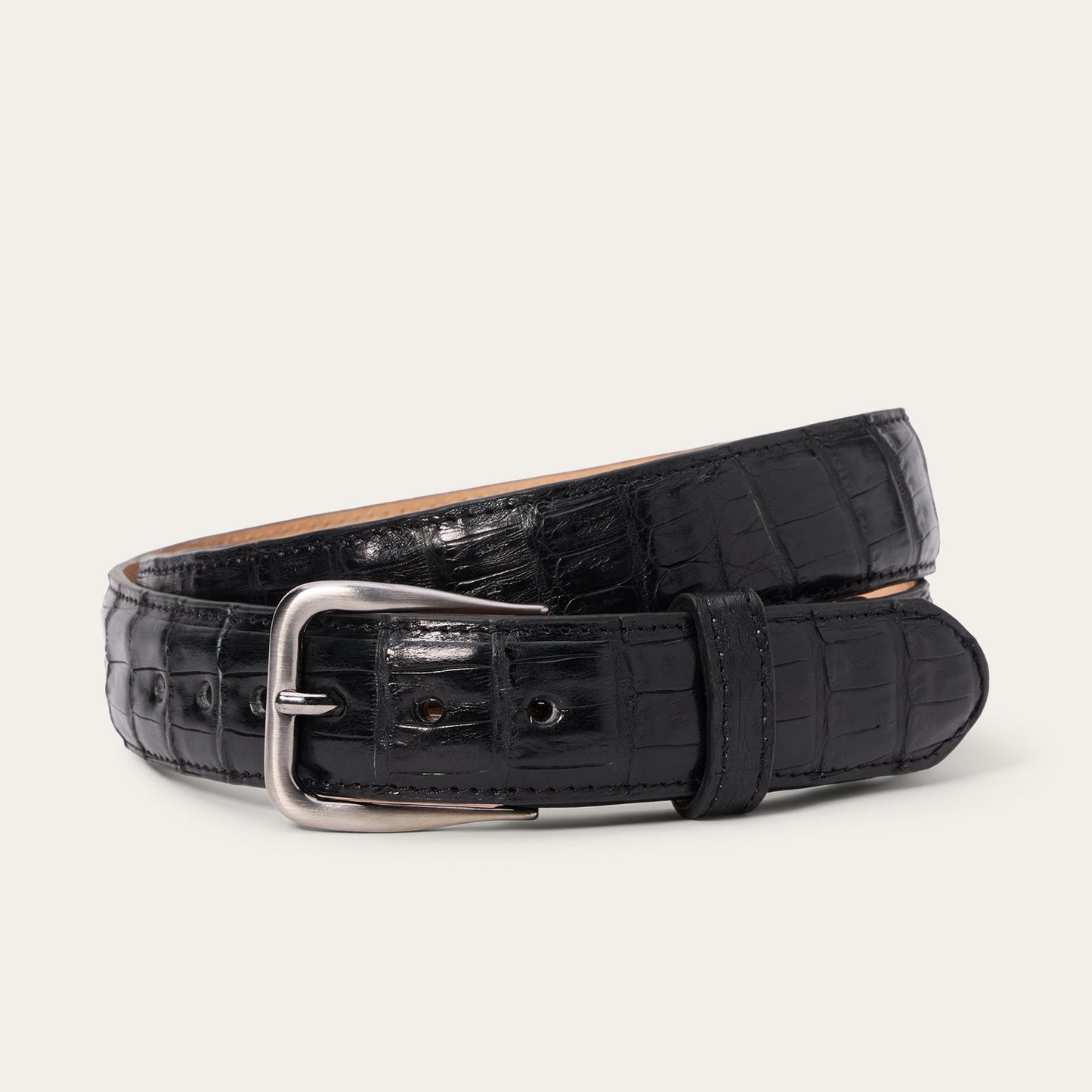 Caiman Western Tab Belt - 1 1/4" Width Black Classic