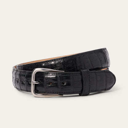 Caiman Western Tab Belt - 1 1/4" Width Black Classic