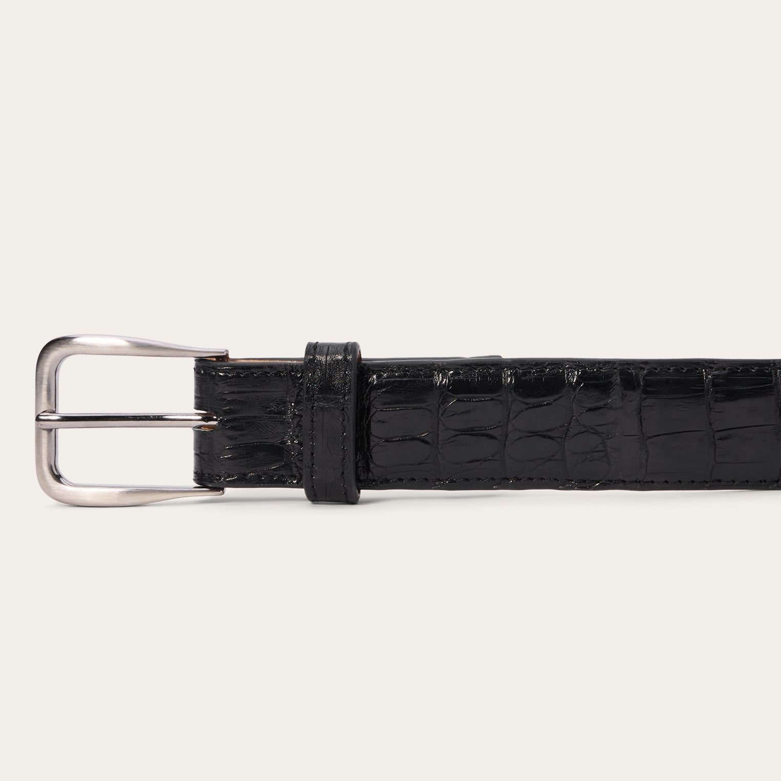 Caiman Western Tab Belt - 1 1/4" Width Black Classic