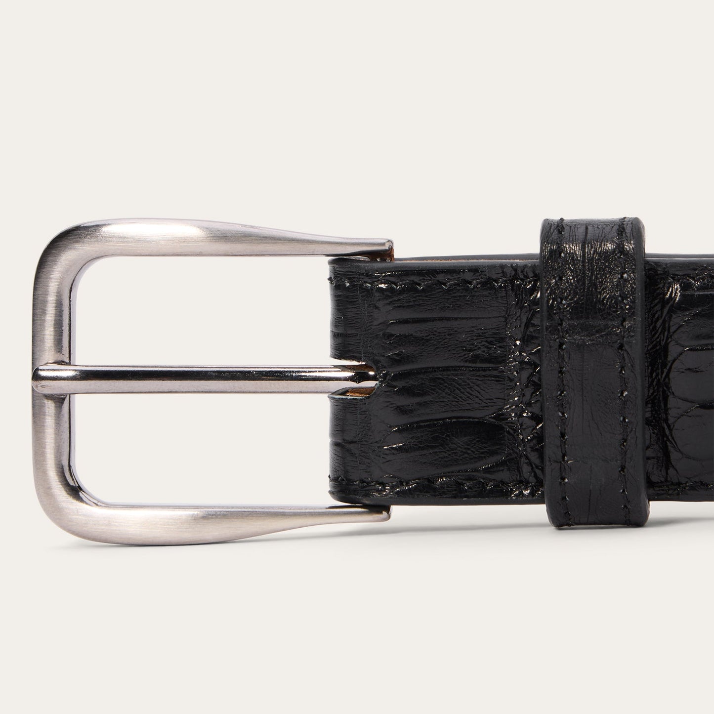 Caiman Western Tab Belt - 1 1/4" Width Black Classic