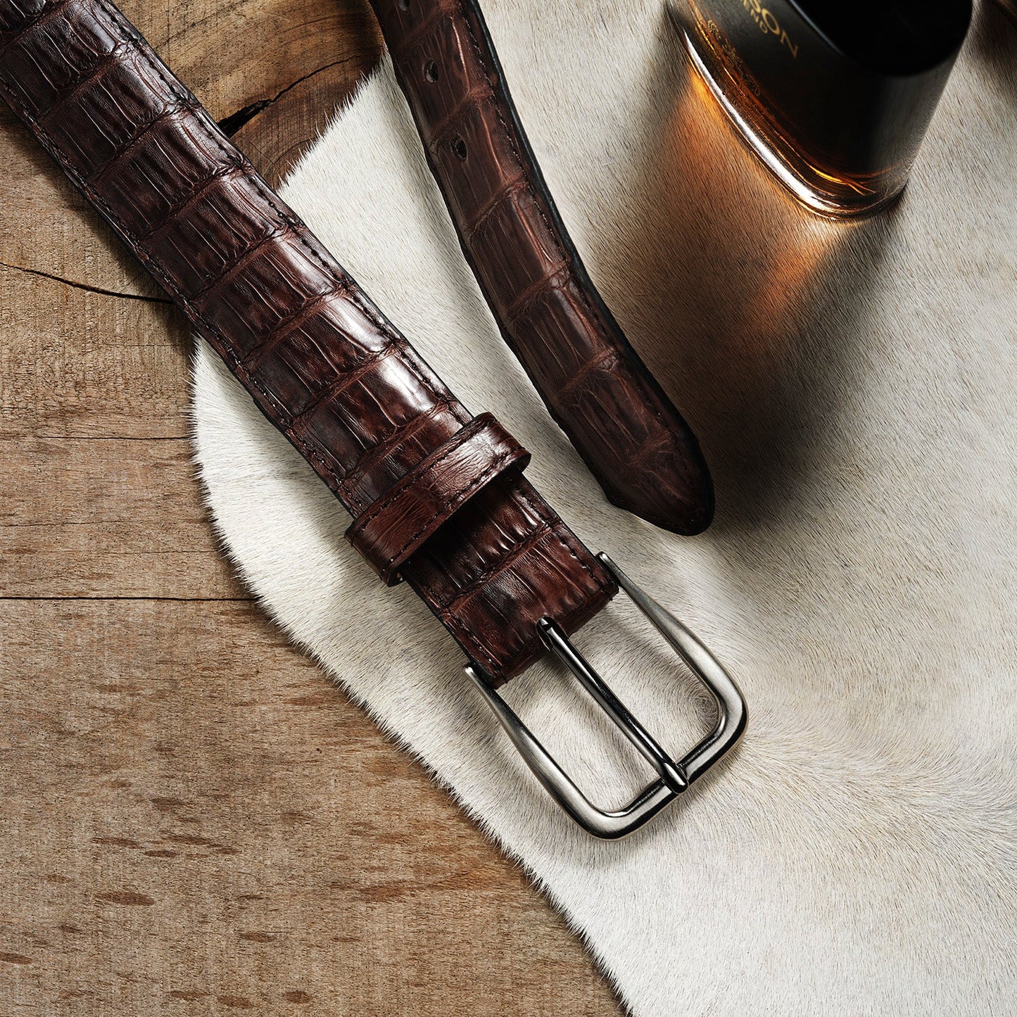 Caiman Western Tab Belt - 1 1/4" Width Cigar Classic