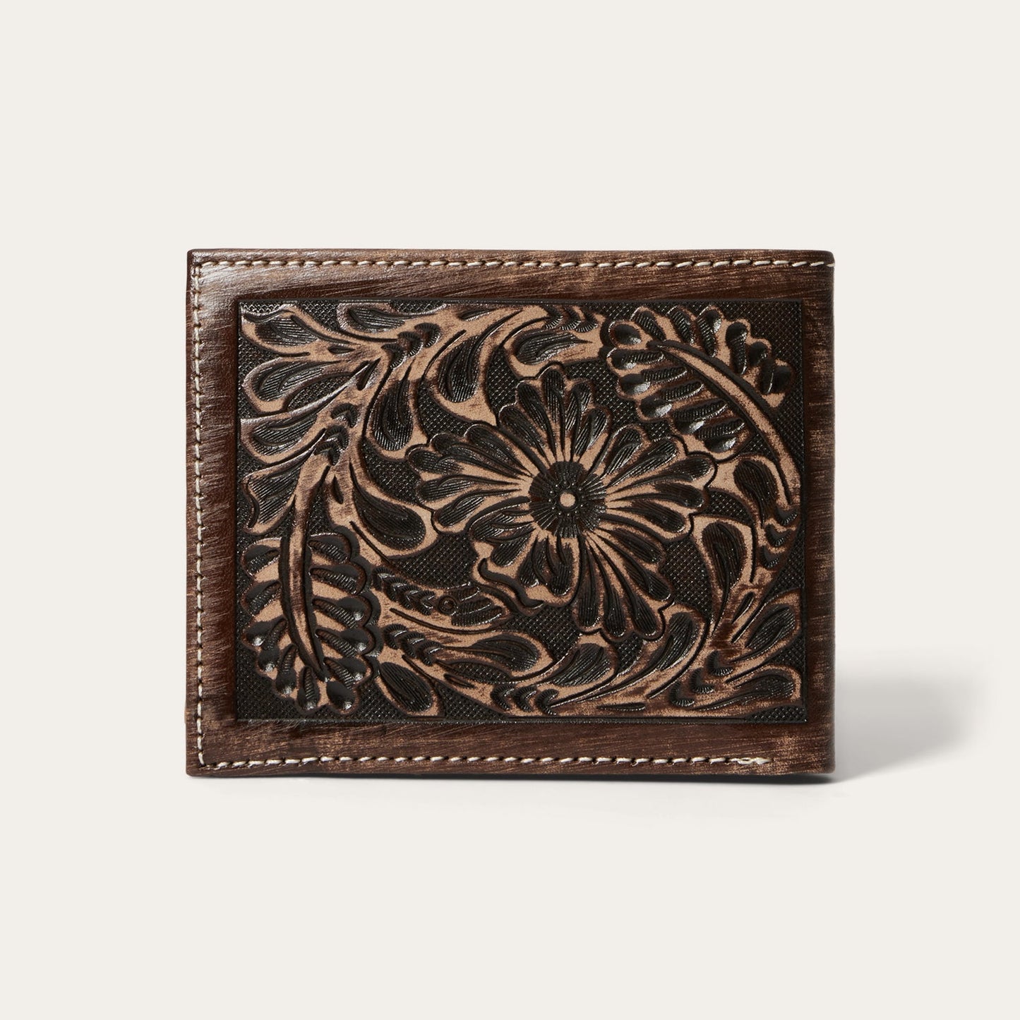 Hair-On-Hide Concho Bi-Fold Wallet Vintage Brown