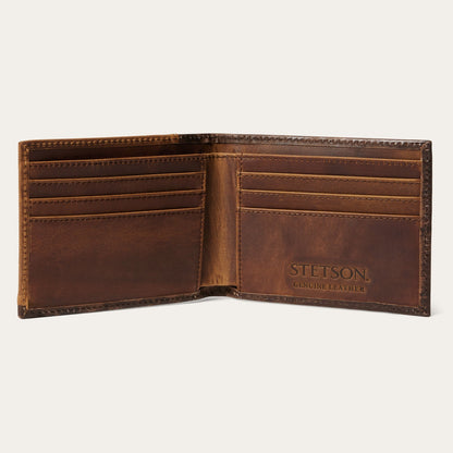 Hair-On-Hide Concho Bi-Fold Wallet Vintage Brown