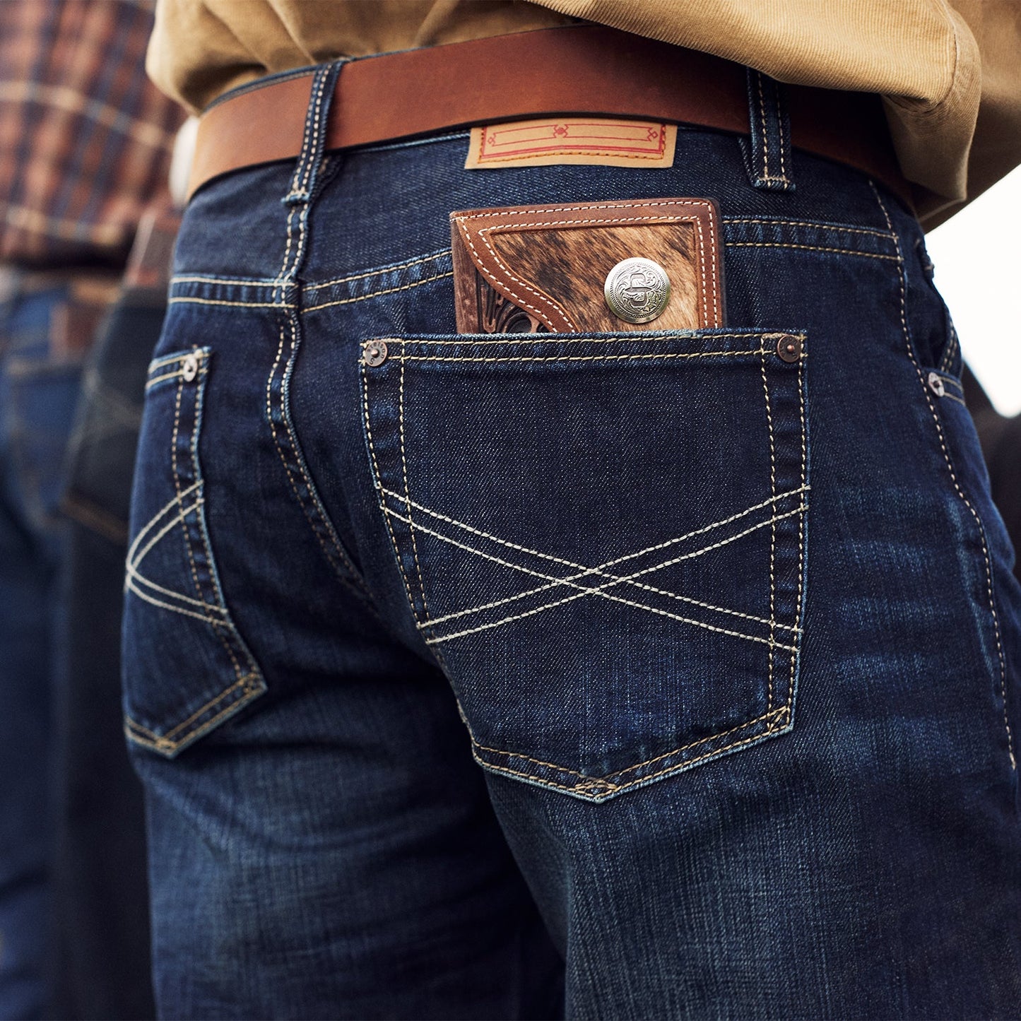 Hair-On-Hide Concho Checkbook Vintage Brown