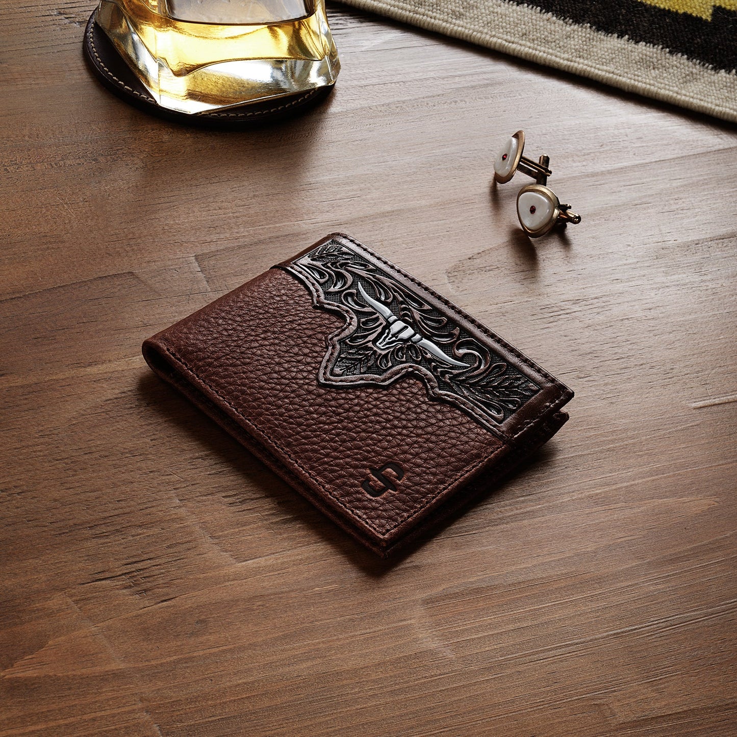 Steer Head Bi-Fold Wallet Brown