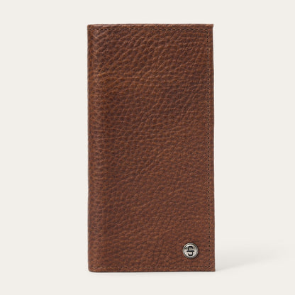 Bison Leather Stetson Rivet Checkbook Wallet Hazelnut Bison