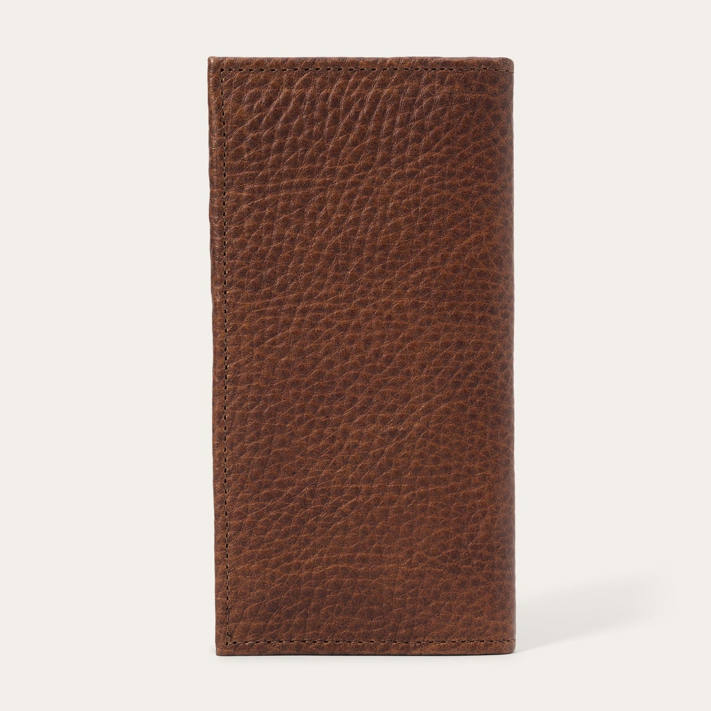 Bison Leather Stetson Rivet Checkbook Wallet Hazelnut Bison