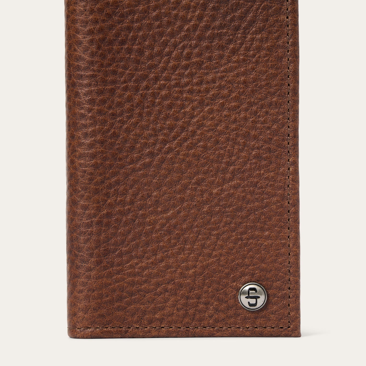 Bison Leather Stetson Rivet Checkbook Wallet Hazelnut Bison
