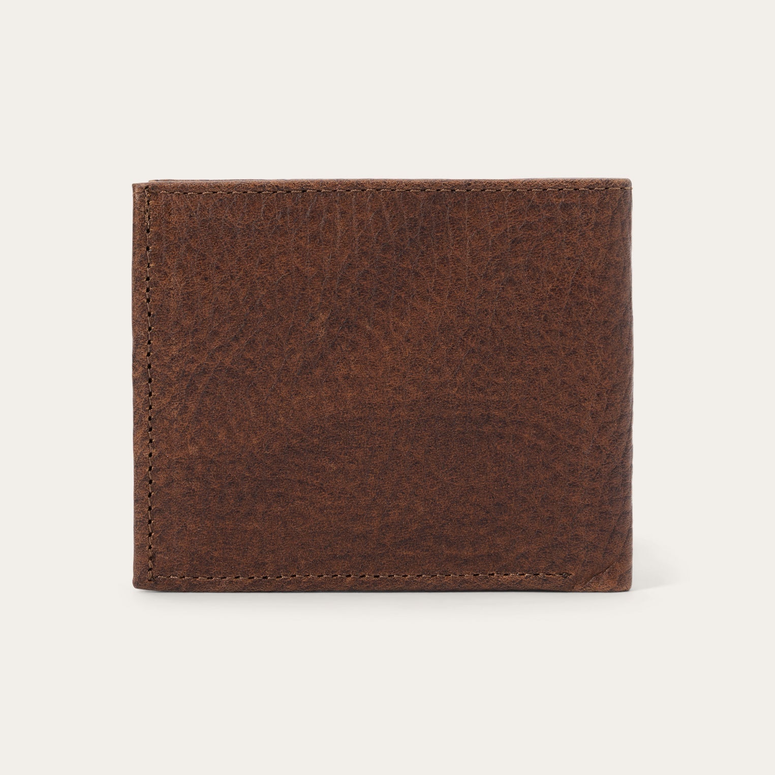Bison Leather Stetson Rivet Bi-Fold Wallet Hazelnut Bison