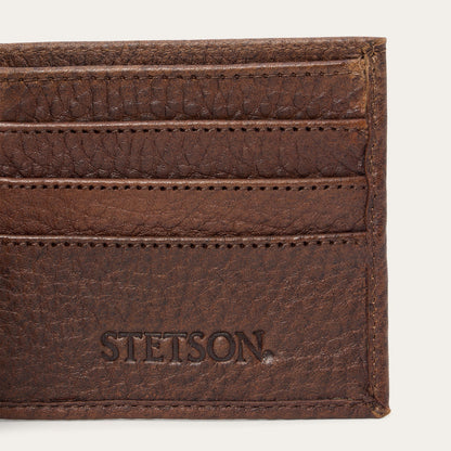 Bison Leather Stetson Rivet Bi-Fold Wallet Hazelnut Bison