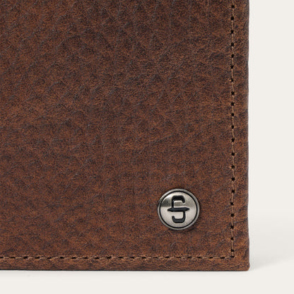 Bison Leather Stetson Rivet Bi-Fold Wallet Hazelnut Bison