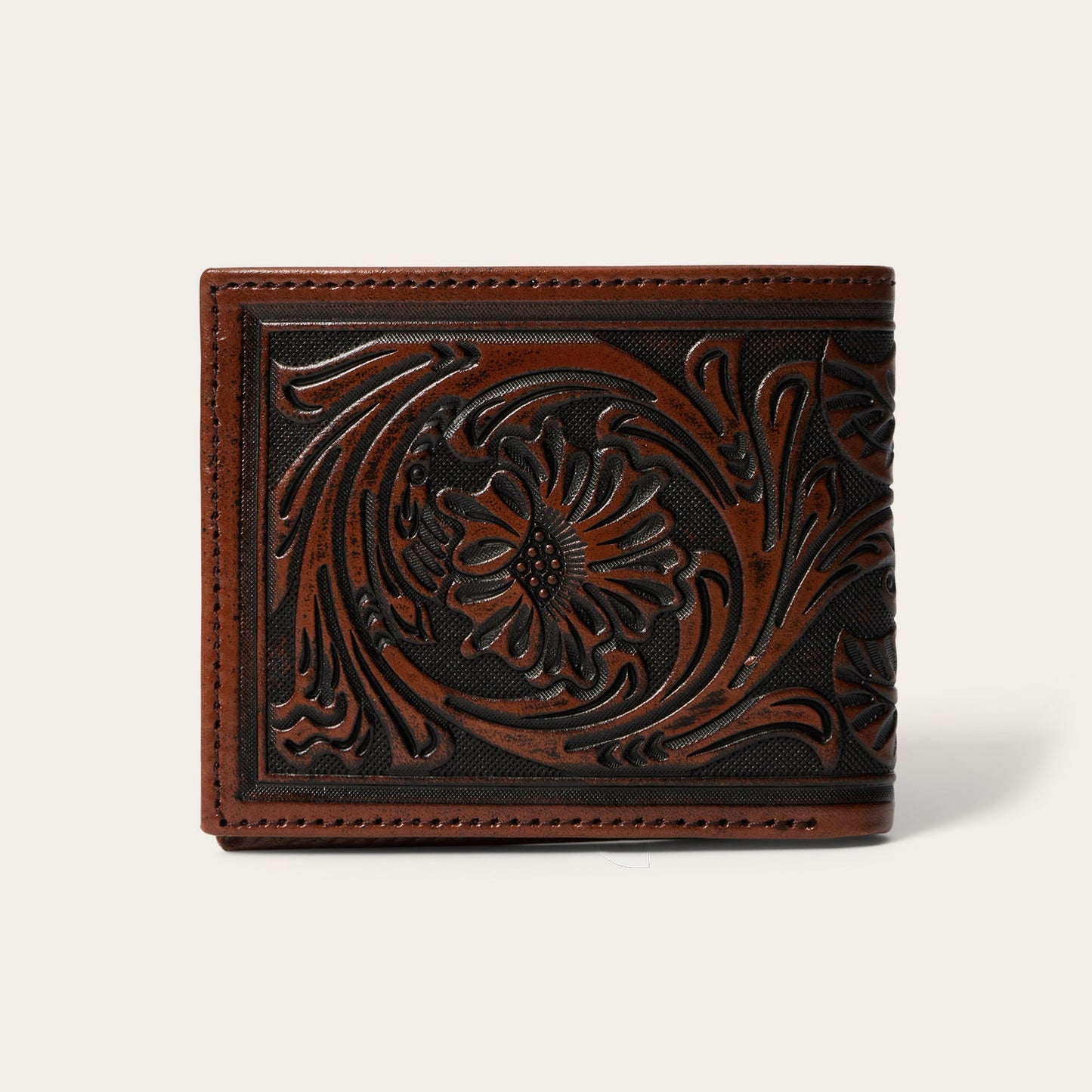 Tooled Bi-Fold Wallet Brown
