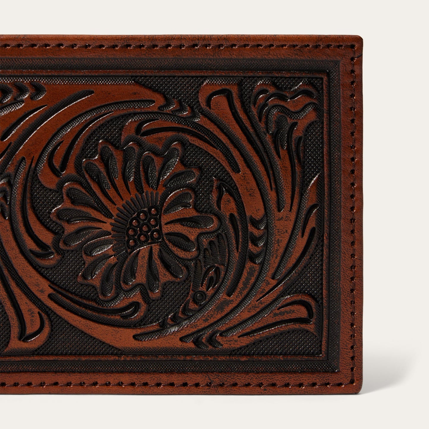Tooled Bi-Fold Wallet Brown
